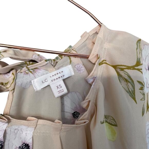 LC Lauren Conrad Peach Pleated Neck Blouse - Size XS - Picture 6 of 7